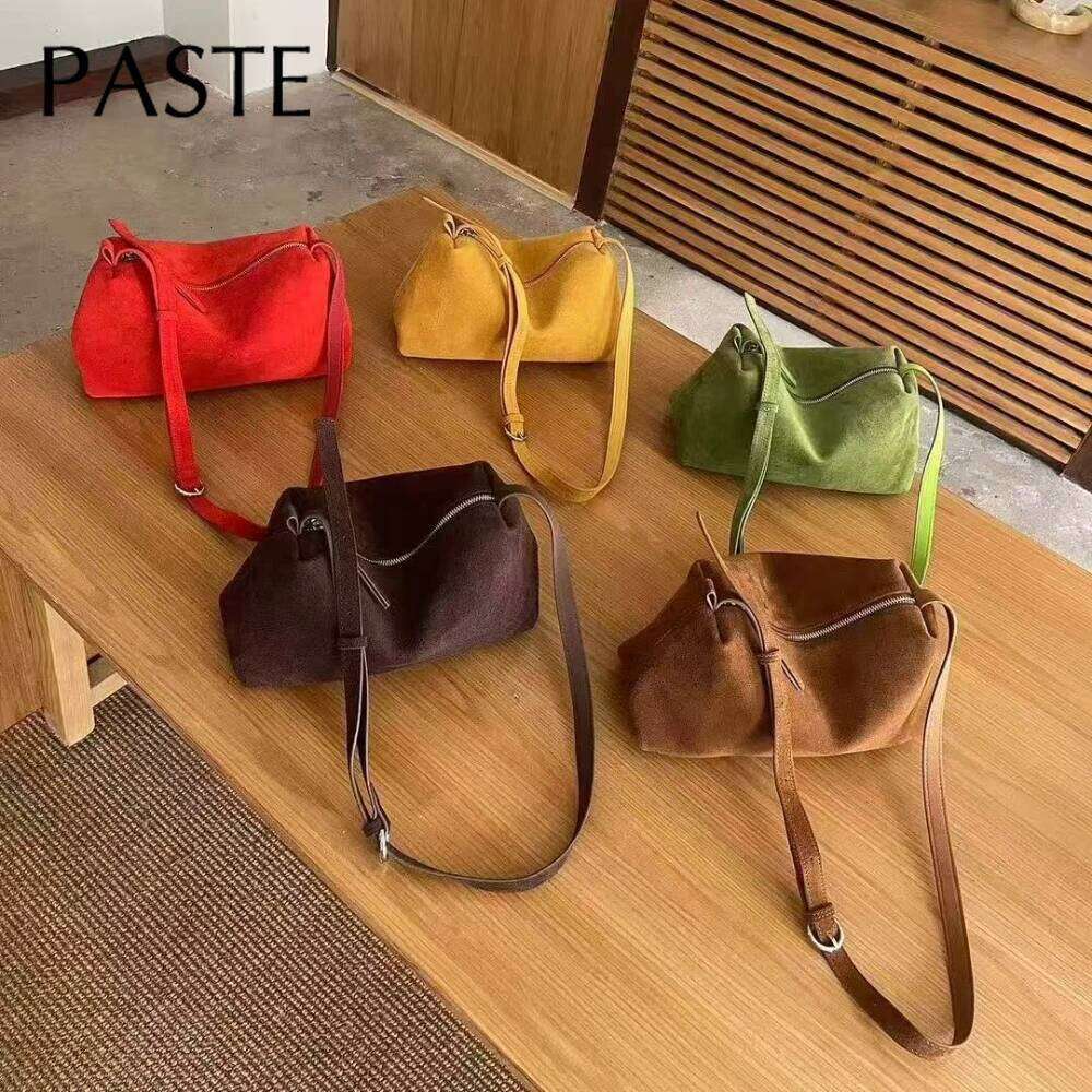 2026 Winter Early Products Green Yellow Color Real Suede Leather Women Shoulder Simple Leisure Female Crossbody Bag