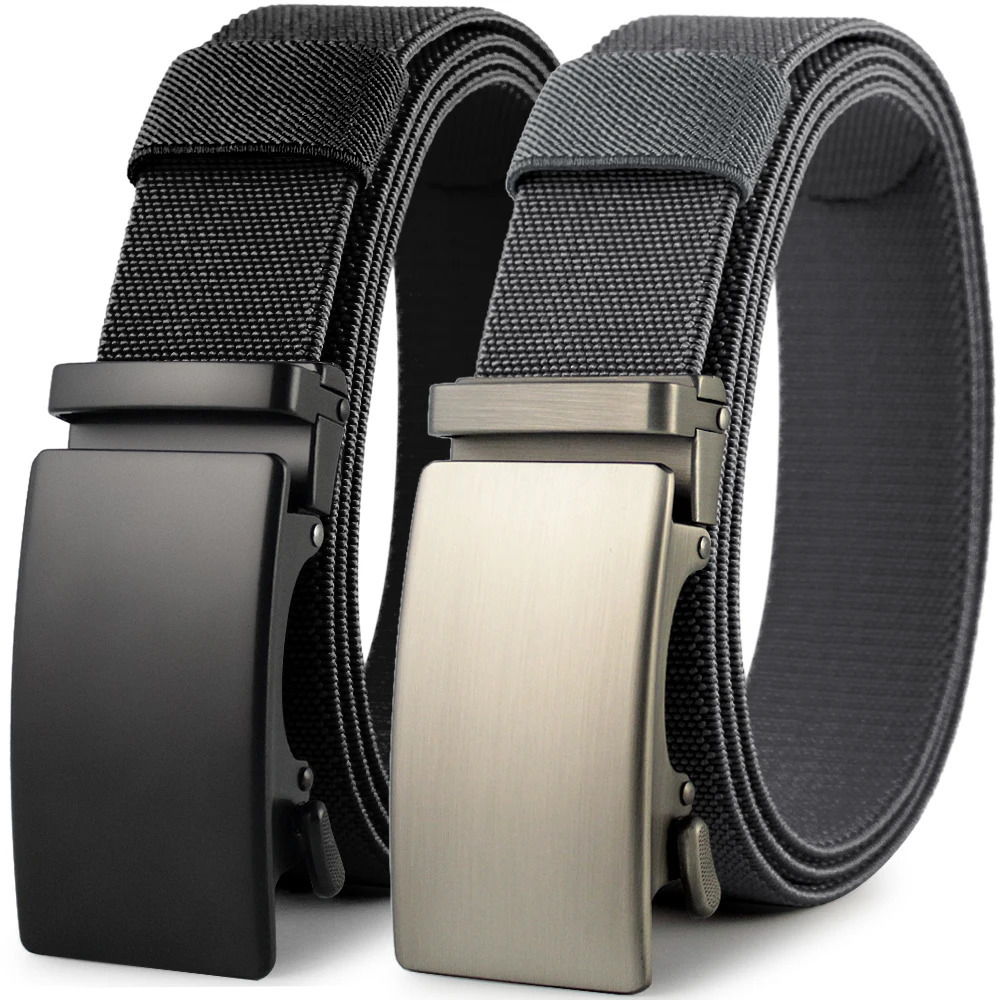 Men Belt Elastic Metal Automatic Buckle Army Outdoor Hunting Tactical Jeans Pants Nylon Breathable Belts 150 Big Size 250716