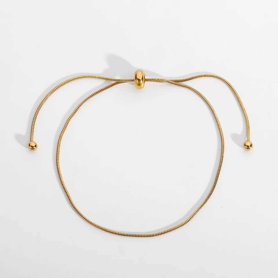 Korean Adjustable Stainless Steel Bracelet for Women Girls Men High Quality Design Gold Color Snake Chain Jewelry Wholesale W250728