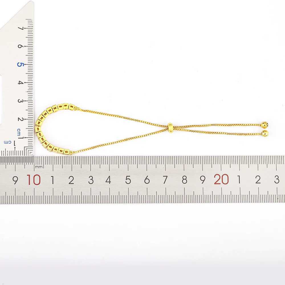 925 Sterling Silver Rhinestone Bracelet For Women New Design Shiny Luxury Rectangle Zircon Adjustable Chain Jewelry Birthday Gift W250728