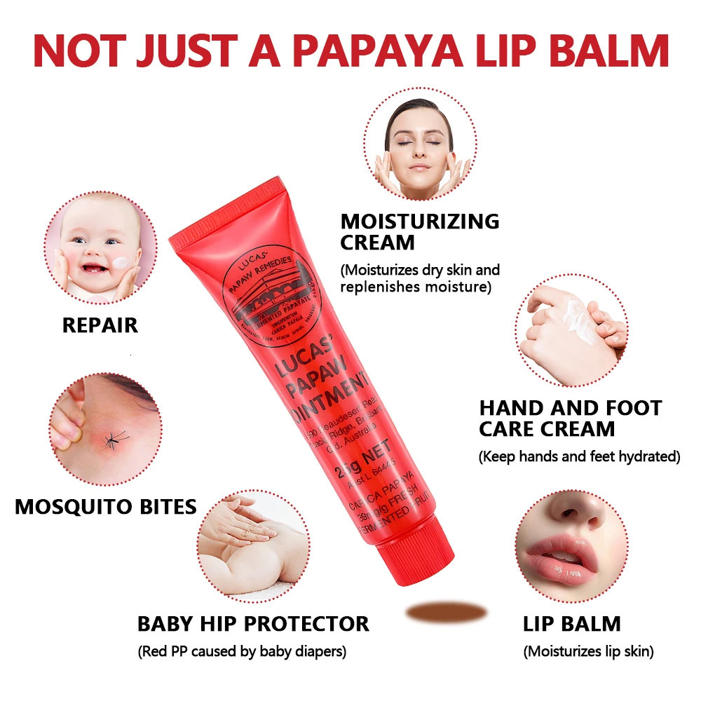 Face Care Lucas Papaw Ointment Balm Lipstick Drying Multifunctional Hydrating Universal Cream Lip Balm Oil 25g 250726