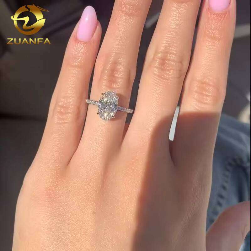 Jewelry NO MOQ Customize Manufacturer Direct Custom Design Fancy Cut Moissanite 10K 14K Solid Gold Lab Dia Ring