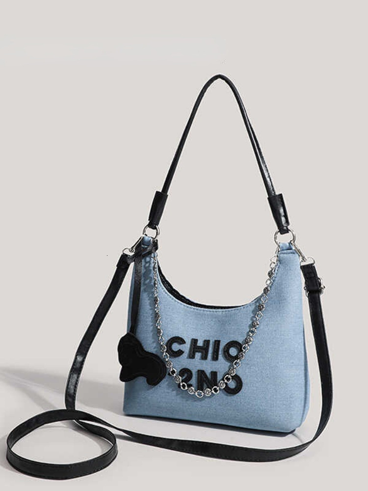 2025 Designer's New Korean Denim Handbag Fashion Multi functional Hobo Shoulder Bag