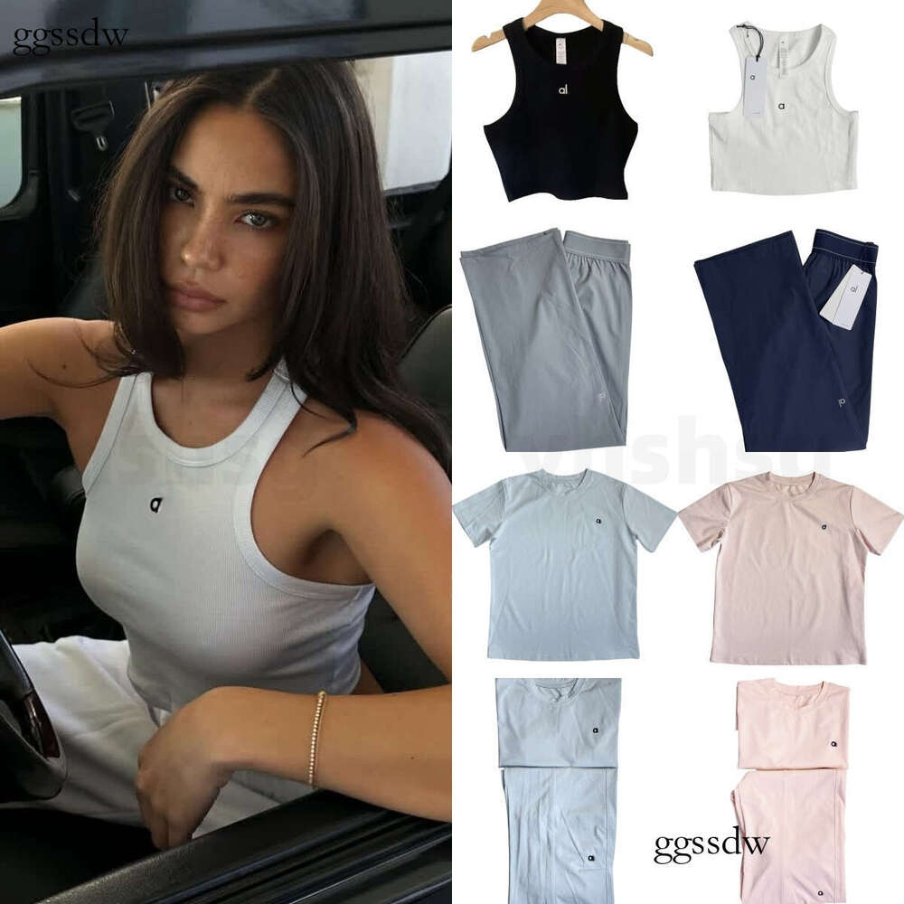 Designer Yoga Pants Womens High-Waist Full-Length Straight-Leg Trouser Jogger Sweatpants Comfortable Alosetly Women Clothes Suit Shirt Sweatshirta2