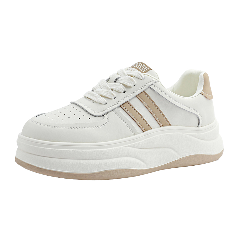 New autumn thick-soled white sneakers for women, color-blocked, casual, versatile, student sneakers, single shoes for all seasons