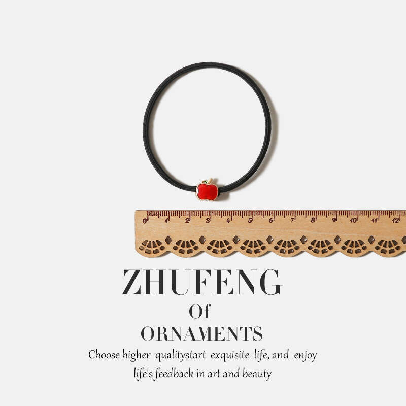 Cute Little Apple Tie Basic Girls Small Elastic Band Mori Girl Simple High Ponytail Versatile Hair Accessory