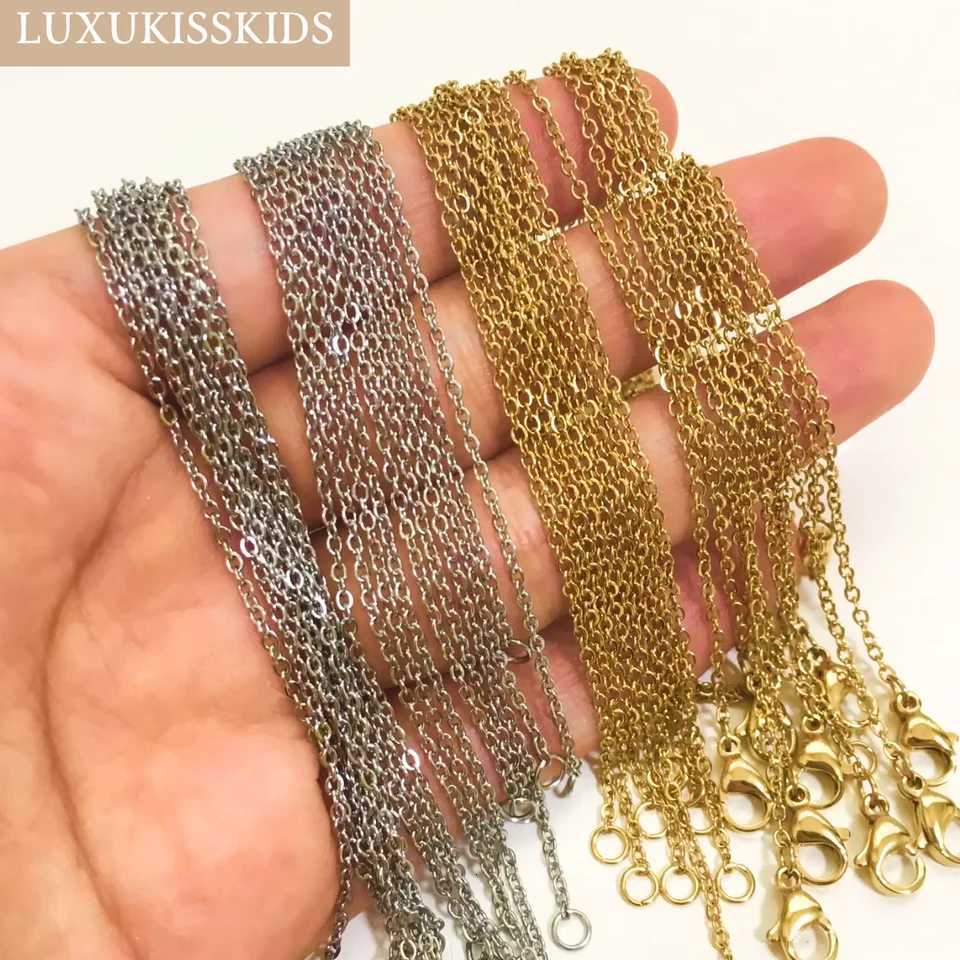 10pcs/lot Bulk Wholesale DIY Rolo 2mm Chain No Fade Choker for Jewelry Making XJ250708