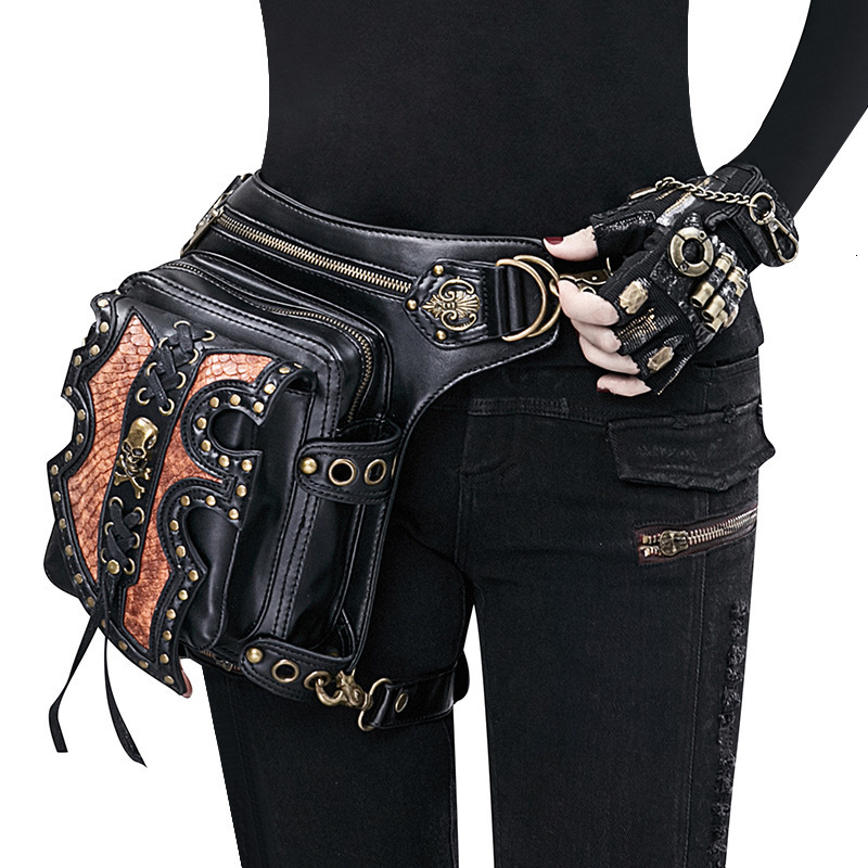 2024 New Fashion Steampunk Motorcycle Single Shoulder Crossbody Women's Waist Bag Men's ddmymoon