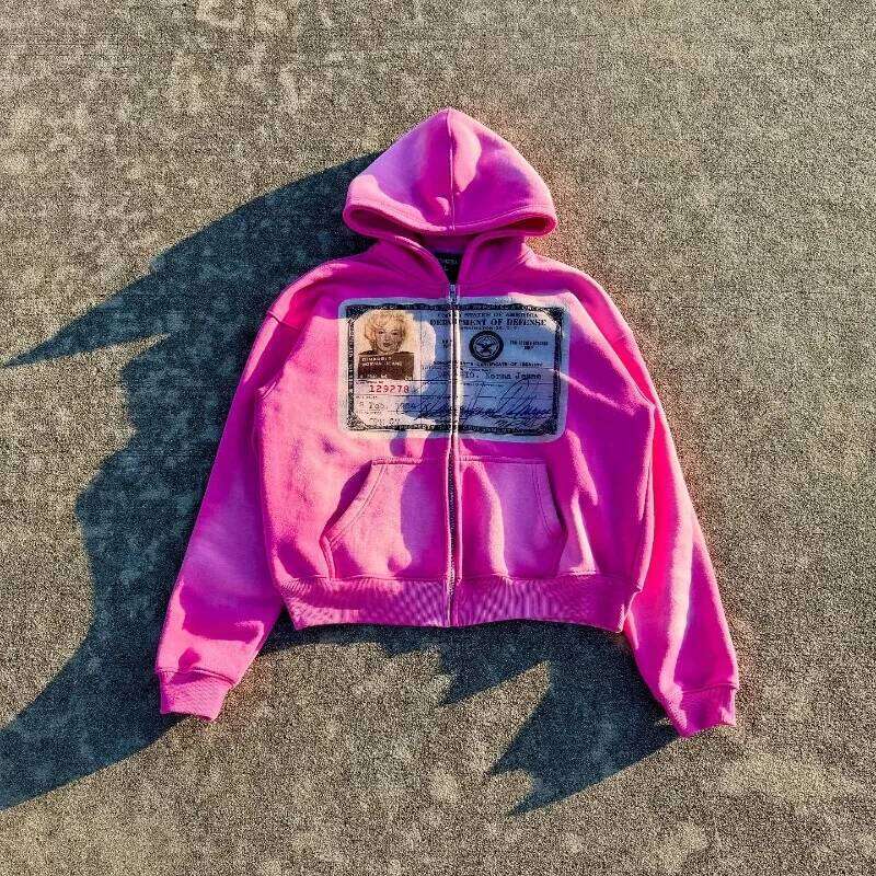 Y2k Retro Autumn For Men Women Printed Personalized Patterns Street Style Streetwear Hoodies Cardigan Long Sleeve Tops