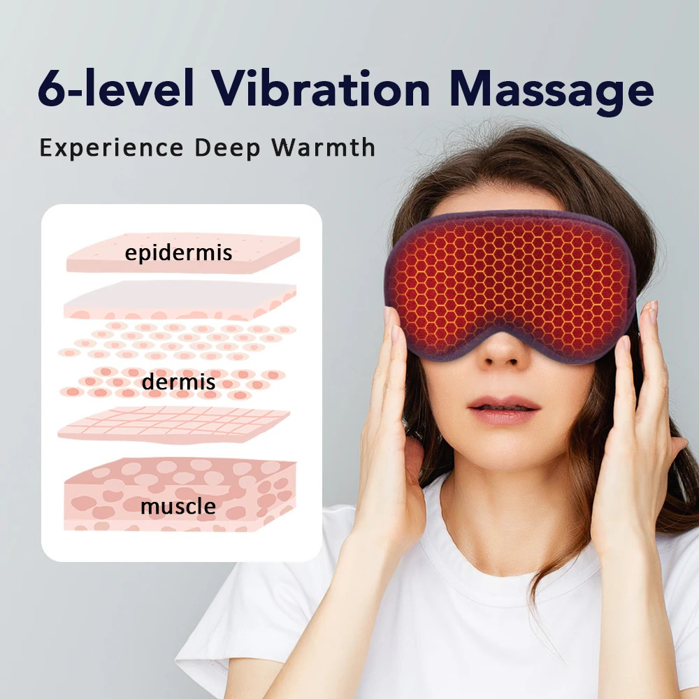 3-level Compress Electric Steam Eye Mask 3D Massage Constant Temperature Smart Timing Sleep Shading Sleeping Mask Eye Relief 250726