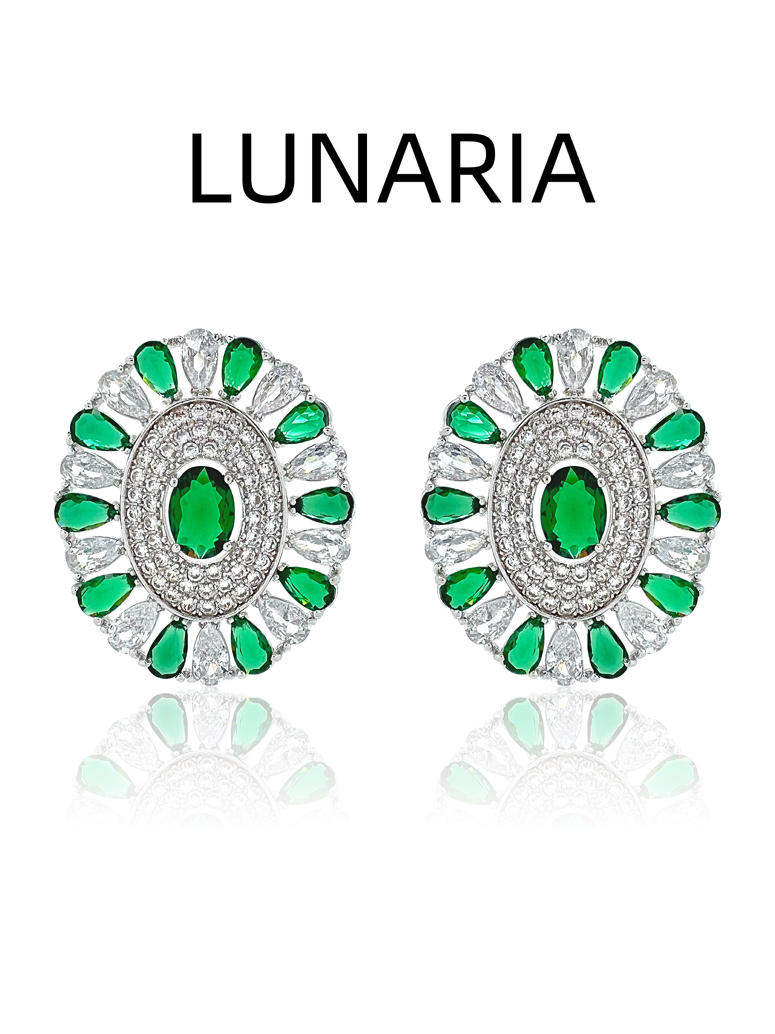 Delicate Oval Emerald Ears,Minimalist 18K Gold Plated Stud Earrings 925 Sterling Silver Ear Posts, Hypoallergenic Tiny Simple Earrings for Women