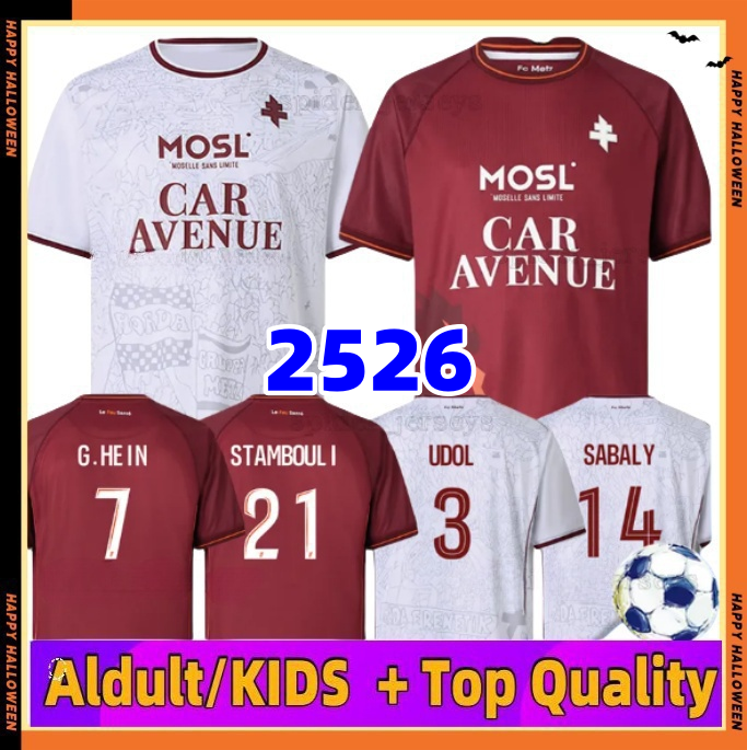 25/26 FC Metz Soccer Jerseys G.HEIN STAMBOULI UDOL SABALY DEMINGUET KOUAO VANDENKERKHOF COLIN S.SANE ASORO P.A.DIALLO MBAYE men kids kits set 2025 2026 football shirts