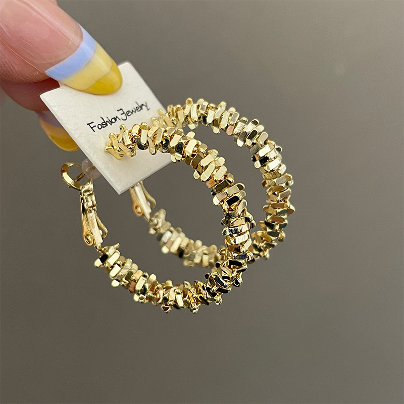 Sparkling Dia Fragment Sier Needle C-shaped French Niche Design Sense Minimalist Style Stud Earrings Elegant Ear Jewelry