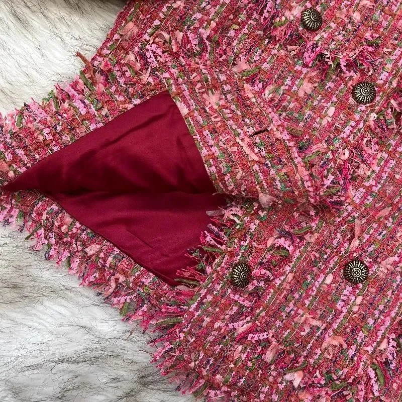 Spring Autumn Coat Women n Sense Korean Overcoat Fragrance Jacket Tweed Temperament Outerwear Slim Fashion Top Female 250728