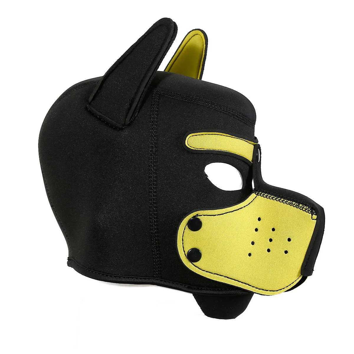 Men Women Latex Open Mouth Hole Dog Headgear Full Face Fetish Mask Hood for Halloween Puppy Play Party Unisex Sexy Costumes XJ250728