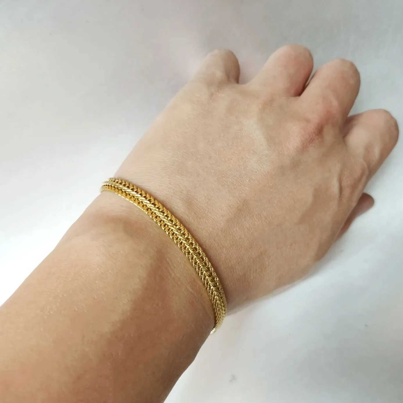 22CM Length Mens Snake Link Chain Gold Silver Plated Necklace Curb Chain Bracelet for Men Hip Hop Stainless Steel Jewelry W250728