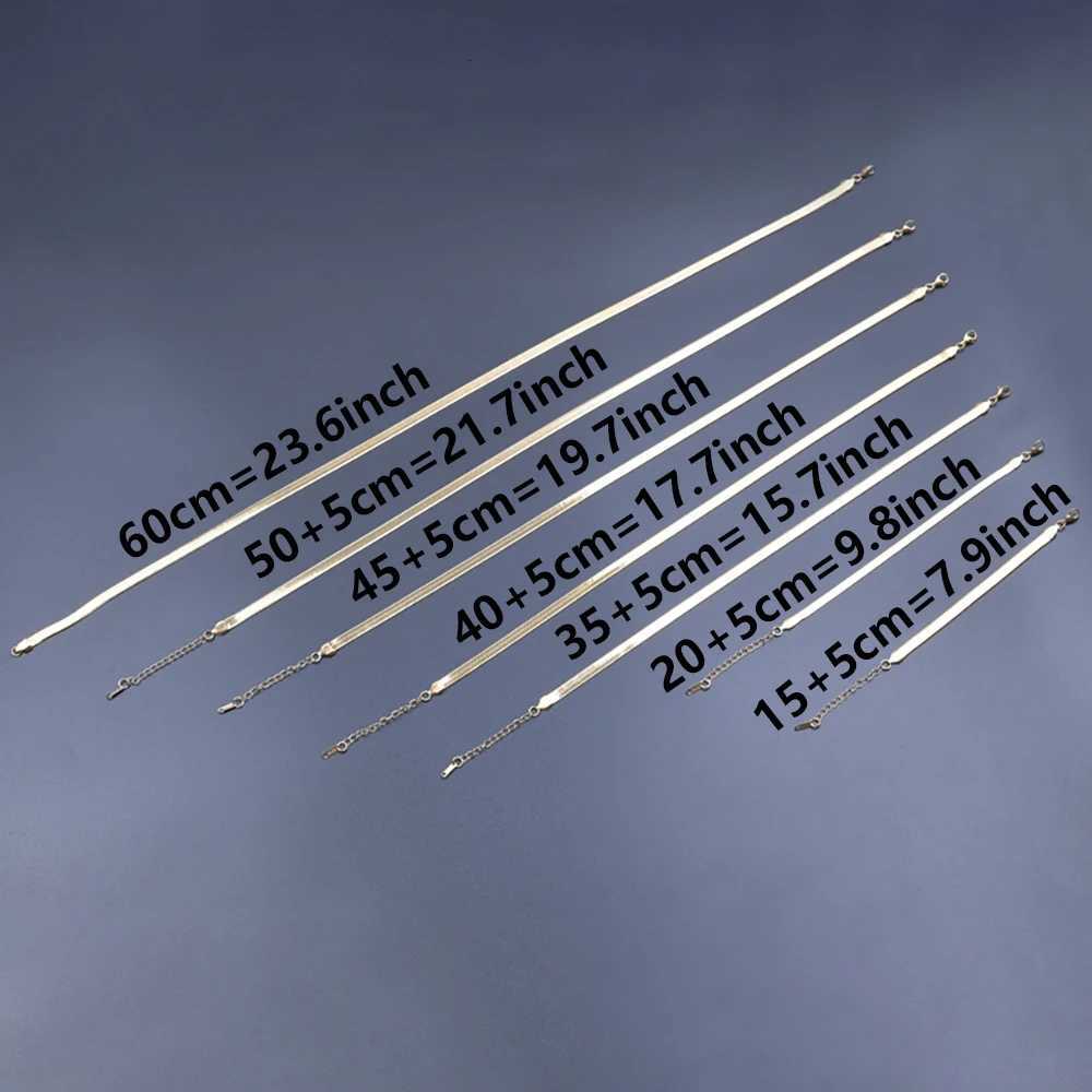 2/3/4/5/6mm Width Stainless Steel Chain Necklace Flat Blade Necklace Snake Bone Chain for Men and Women Trend Jewelry Accessories Gift XJ250708