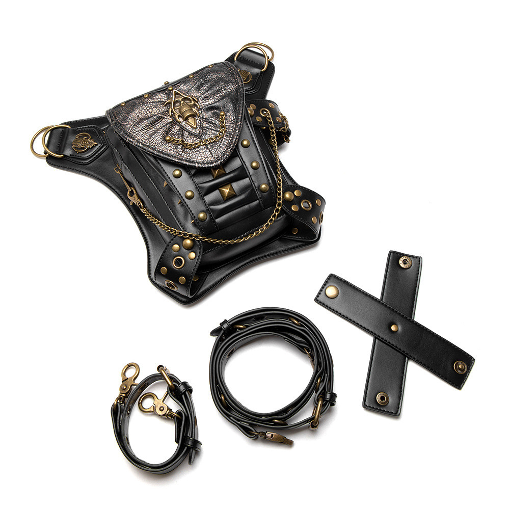 Punk New Skull Chain Motorcycle Women's Shoulder Crossbody Outdoor Phone Waist Bag Men ddmymoon