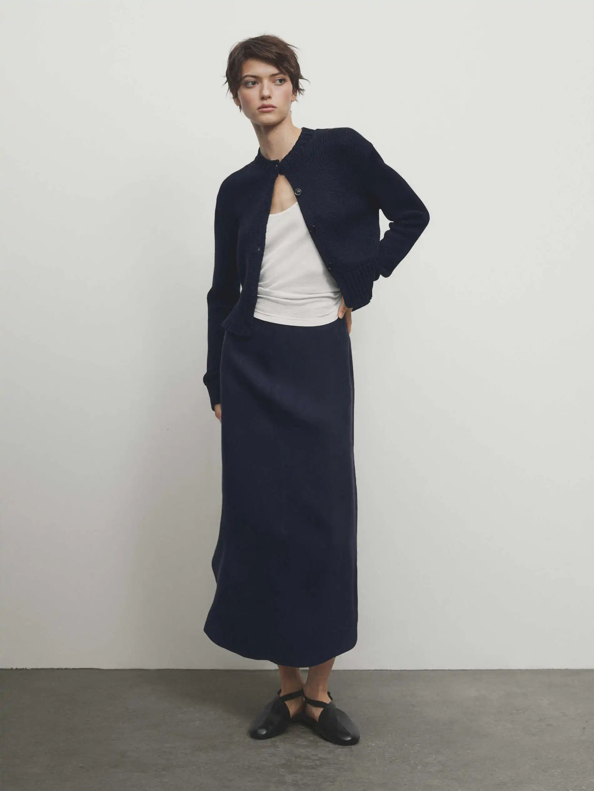 Ethereal MD massidutti spring style of Womens casual simple slim cotton short crewneck sweater knitted cardigan 250728