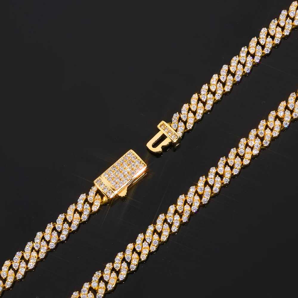 6mm Miami Cuban Bracelet Fully Single Row Iced Out Diamond Cuban Chain Bracelet for Men and Women Jewelry W250728