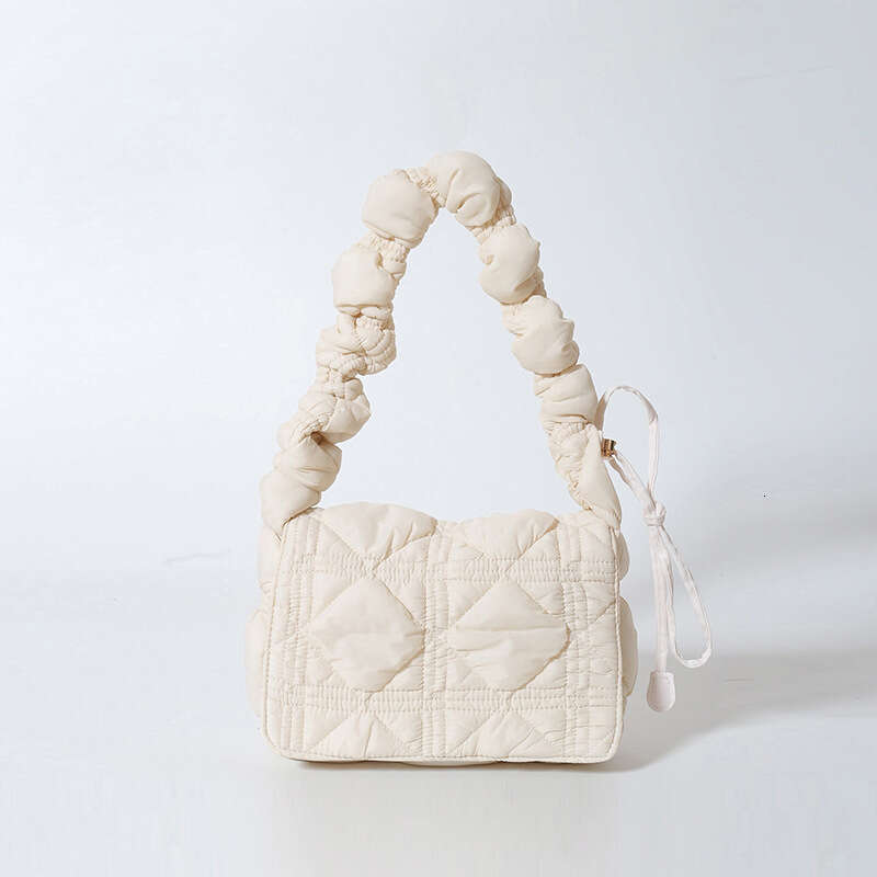 New Postman Bag Women's Cloud Bubble Down Bag Single Shoulder Underarm Bag Wrinkled Crossbody Bag Fashionable and Lightweight