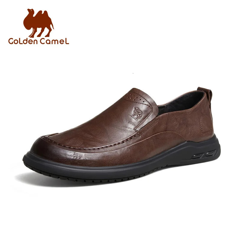 GOLDEN CAMEL Dress Shoes Men Scratched Cowhide Loafers Soft-soled Comfortable Non-slip Casual Business Leather Shoes for Men 250723