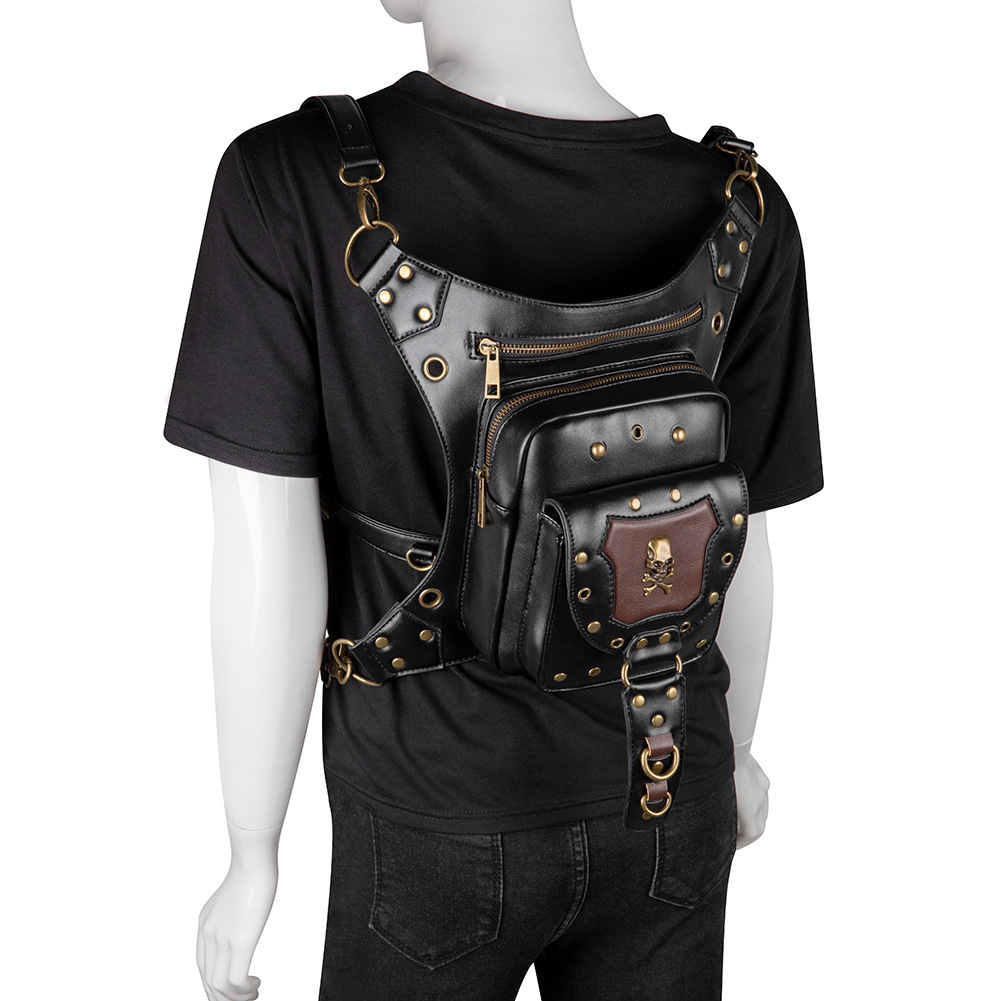 2022 New Women's Motorcycle Punk Single Shoulder Crossbody Skull Outdoor Casual Waist Bag ddmymoon