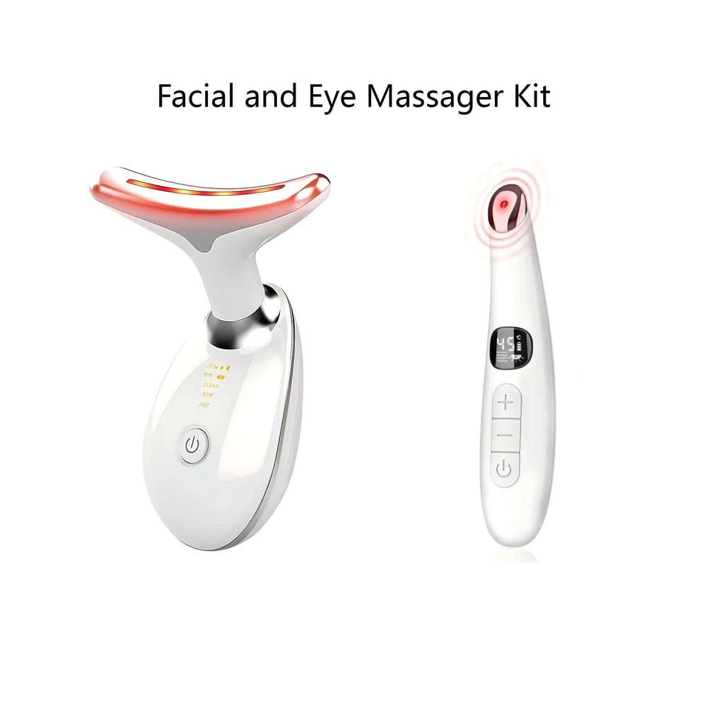 Neck Lifting Device Facial Massager Double Chin Remover Red Light Photon Vibration Beauty Instrument for Face Eye Wrinkle
