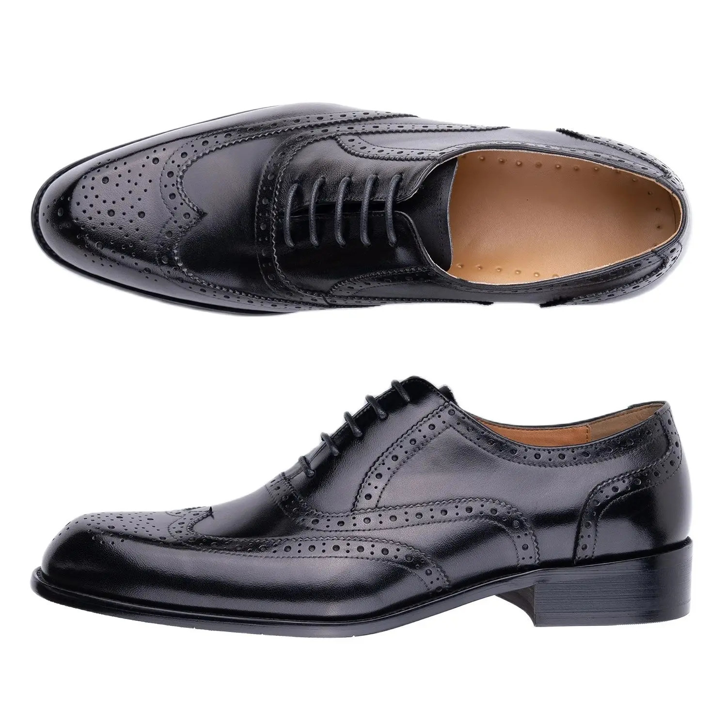 Trendy Mens Dress Shoes Genuine Leather Oxford Handmade Wedding Party Banquet Dress Carving Craft Adult Shoe Original n 250723