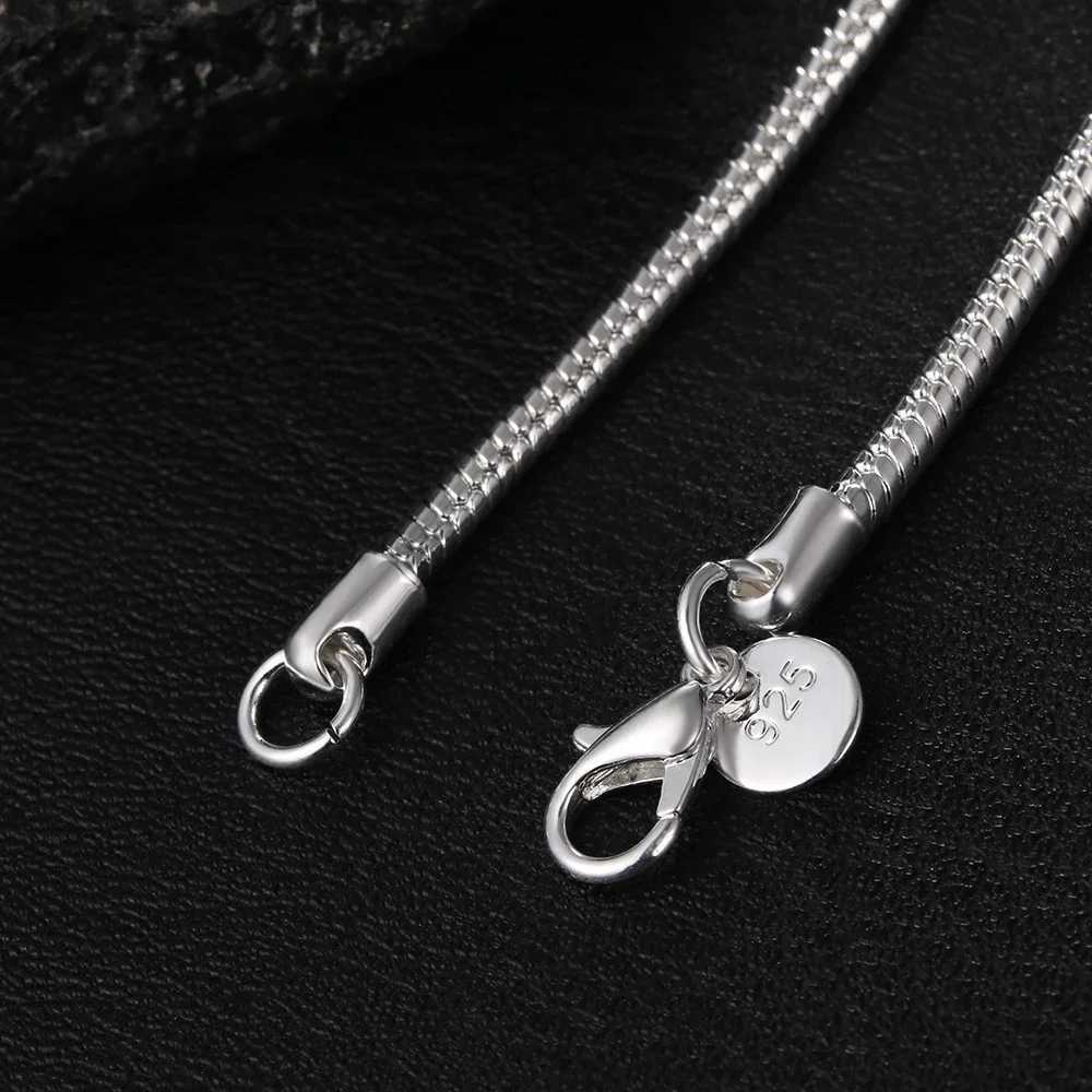 40-75cm 925 Sterling Silver 1MM/2MM/3MM Solid Snake Chain Necklace for Men Women Fashion Jewelry for Pendant XJ250708
