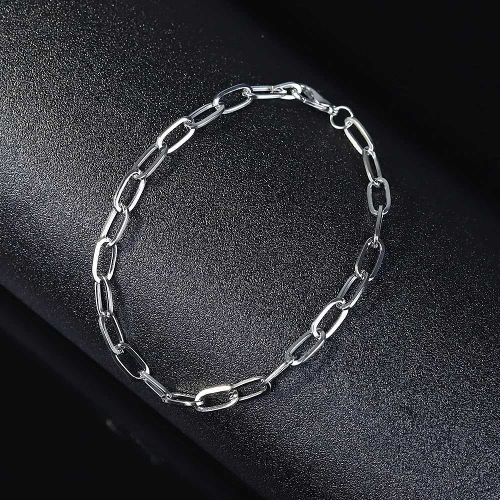 Fashion Mens Simple Stainless Steel Chain Bracelets for Women Unisex Wrist Jewelry Gifts Punk Metal Hip Hop Couple Jewelry W250728