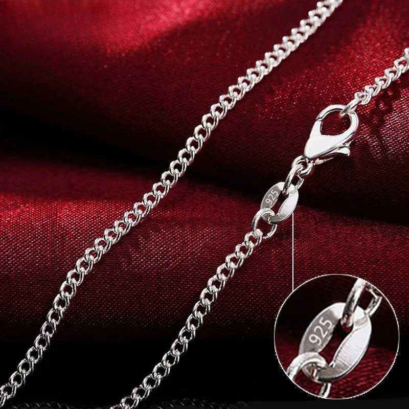 925 Sterling Silver 40-75CM LENGTH 2mm WIDTH Side Chain Necklace For Women Men Fashion Wedding Charm Jewelry XJ250708
