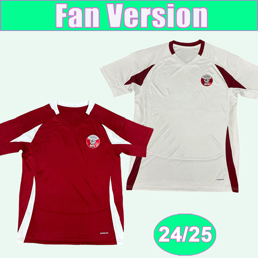 24 25 Qatar HASSAN Mens Soccer Jerseys L.MENDES BOUALEM SULTAN M.WAAD ALAAELDIN ALMOEZ TAREK Home Away Football Shirts Short Sleeve Adult Uniforms