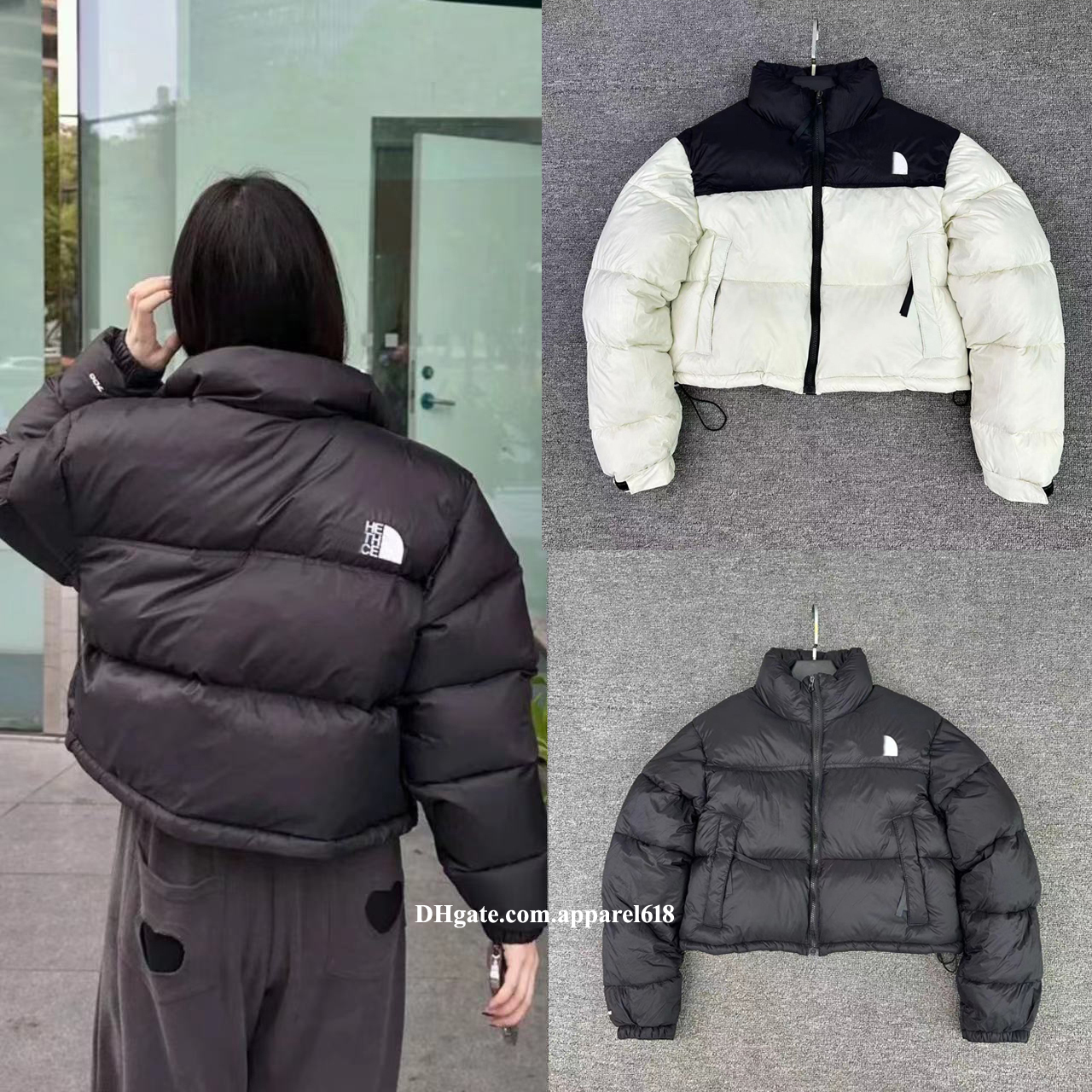 winter jacket women designer coats short puffer jackets zipper veste femme embroidered logo stand up collar thick warm outwear crop tops streetwear