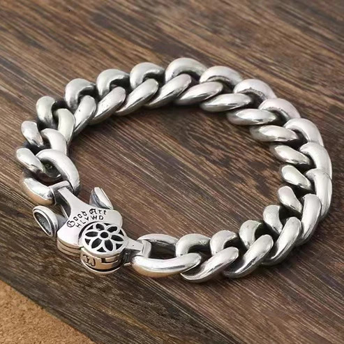 Six-character Mens Bracelet Mantra Cherry Blossom Vajra Domineering Personality Trendy Retro Lucky Jewelry 250725
