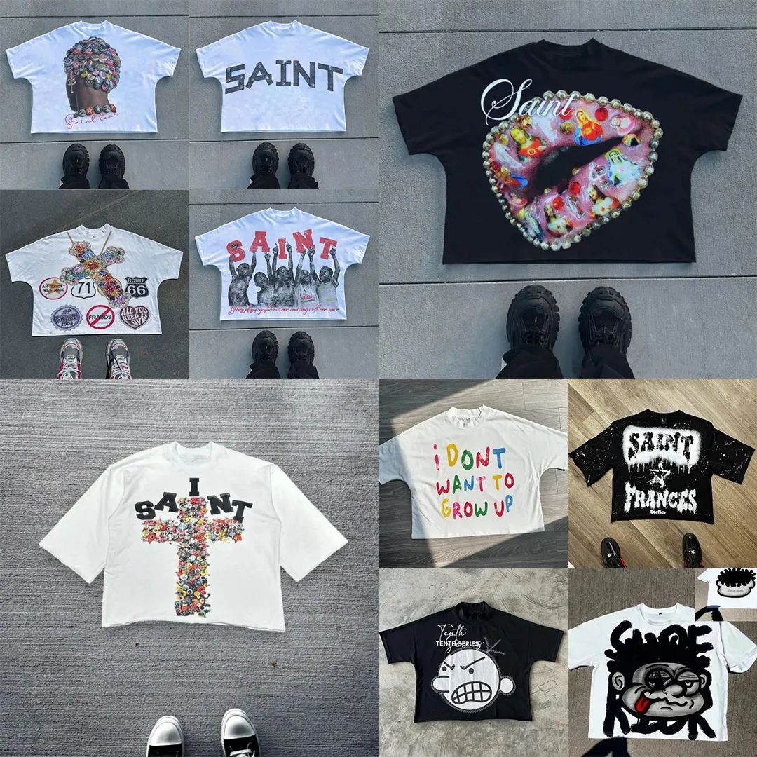 Mens T-shirt Vintage Graphic tee Printed Y2K T-Shirts Summer Short Sleeves Harajuku Style Hip-hop Streetwear Women Tops
