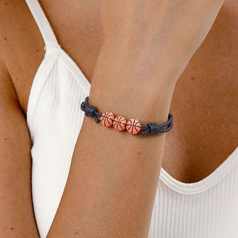 Basketball Baseball Bracelet Wax Thread Woven Softball Tennis Rugby Football Wristband Sports Jewelry ddmypluto