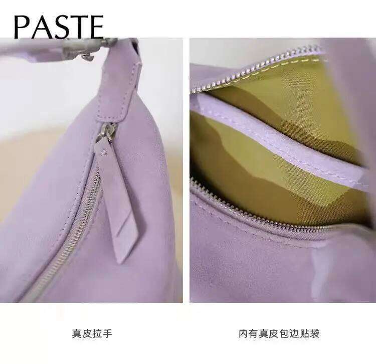 Real Lambskin Suede Leather Party for Women Hobo Shoulder Bag Single Crossbody Sac Underarm Dumpling Sweet Bags