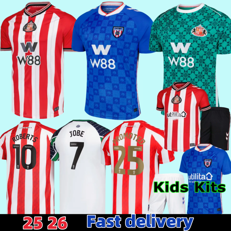 Soccer Jerses 24 25 26 SUNDERLAND FINAL ROBERTS AMAD CLARKE Home away third special 2024 2025 DAKU RED BLACK KIDS STEWART SIMMS EMBLETON Football Shirt fast arrival