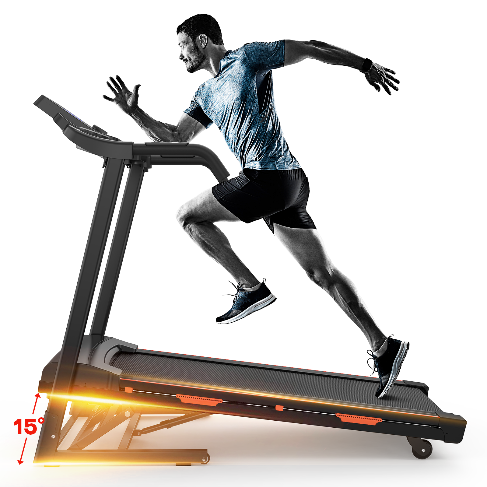 Foldable Household Treadmill for Home Gym - Adjustable Incline Feature