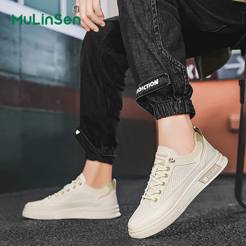 Mulinsen men's sneakers 2025 new style shoes men's summer breathable sports casual shoes white shoes all-match trendy shoes