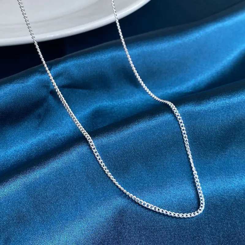 925 Sterling Silver 2MM 40-75cm Side Chain Necklace Men Women Charm Wedding Party Gift Jewelry Christmas Accessories XJ250708