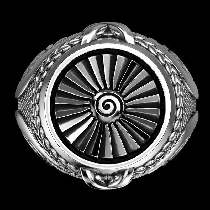 925 Sterling Silver Ring Punk Gear Mens 18K Gold Ring Party Wedding Glamour Jewelry Gift 250723