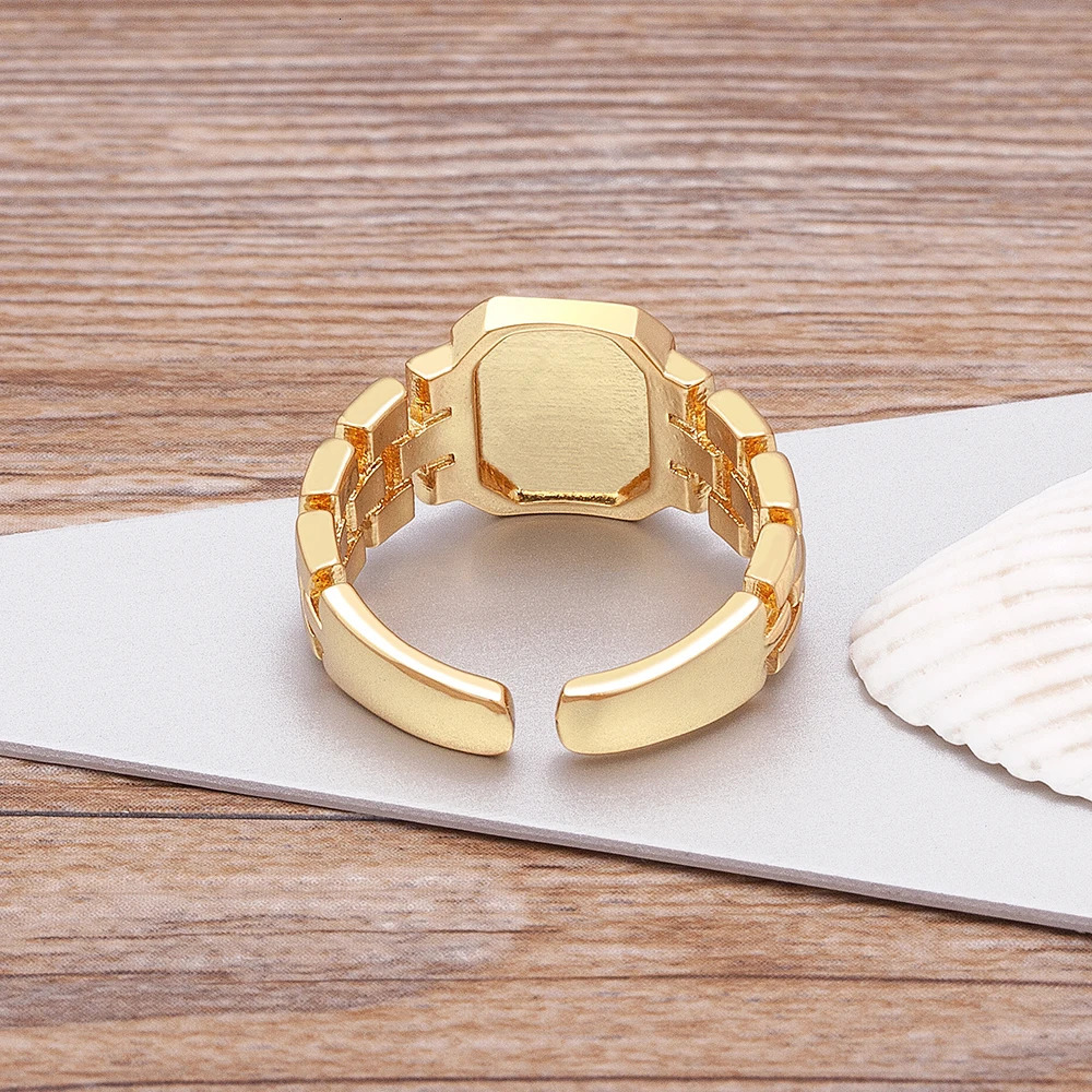 Fashion A-Z Letters Initial Alphabet Zircon Charm Opening Rings Adjustable For Women Men Lovers Finger Jewelry Accessories 250723