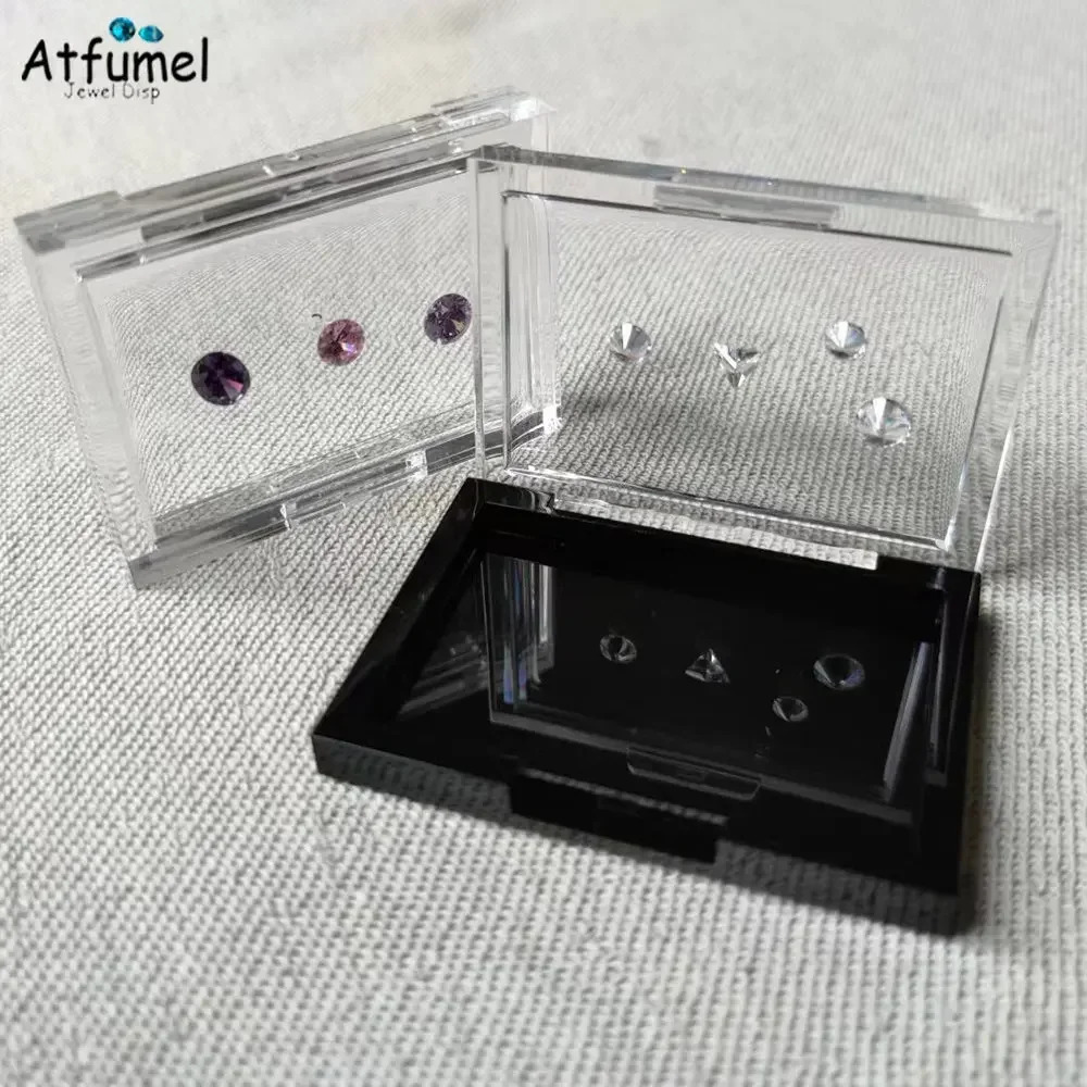 Sale Adhesive Loose Diamond Box Transparent Gemstone Storage Case Stone Packaging Show Case Sticky Gems Organizer Holder Tray 250723