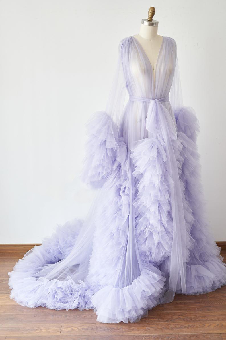 Lightweight Mesh Maternity Dress Long Gown for Photoshoot Studio Wear Sexy Morning Robe Catwalk Support