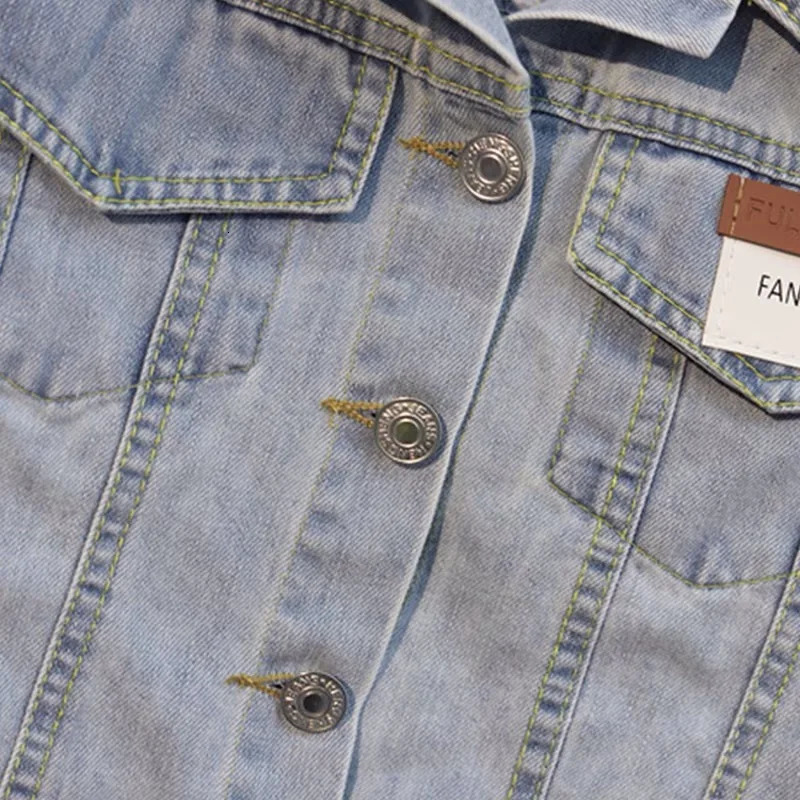 Womens Denim Short Sleeved Jacket Summer Large Size Fashion High Waist Single Breasted Cardigan Puff Sleeve Thin Top 250728