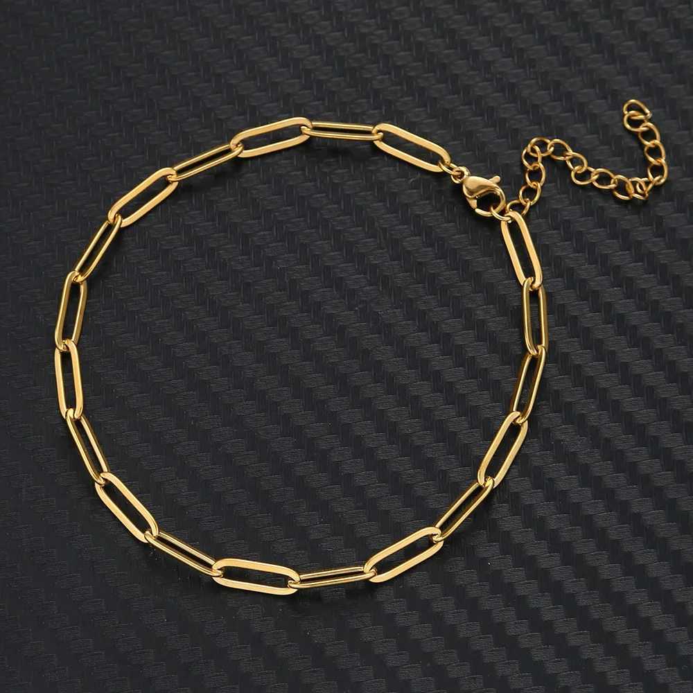 Dainty Gold Bracelets for Women Gold Color Stainless Steel Adjustable Layered Paperclip Tennis Chain Bracelet Cute Jewelry W250728