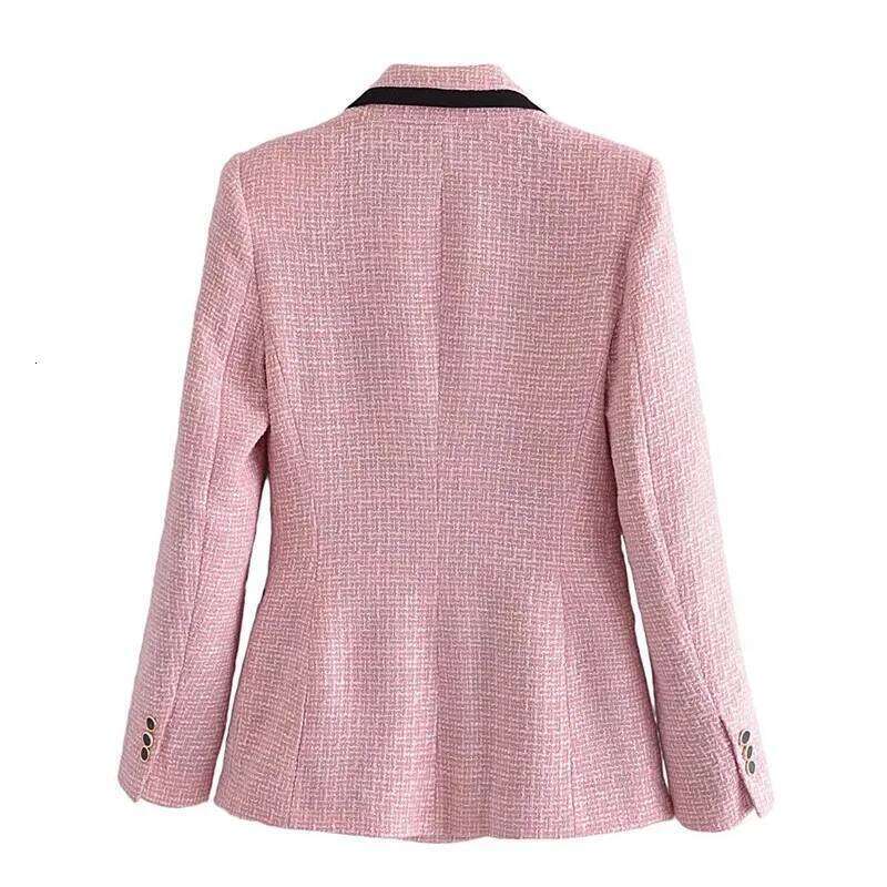 2024 Autumn New Women's Clothing Style Fashionable And Versatile Slim Fit Light Pink Texture Suit Jacket
