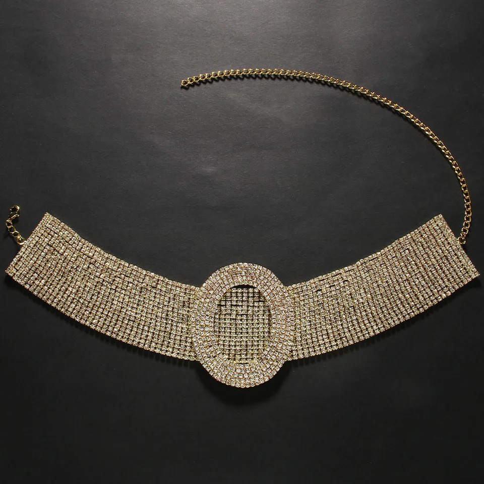 Fashion Short Choker Necklace Accessories Party for Women Gift Chunky Rhinestone Collar Necklace Bridal Jewerly 250723
